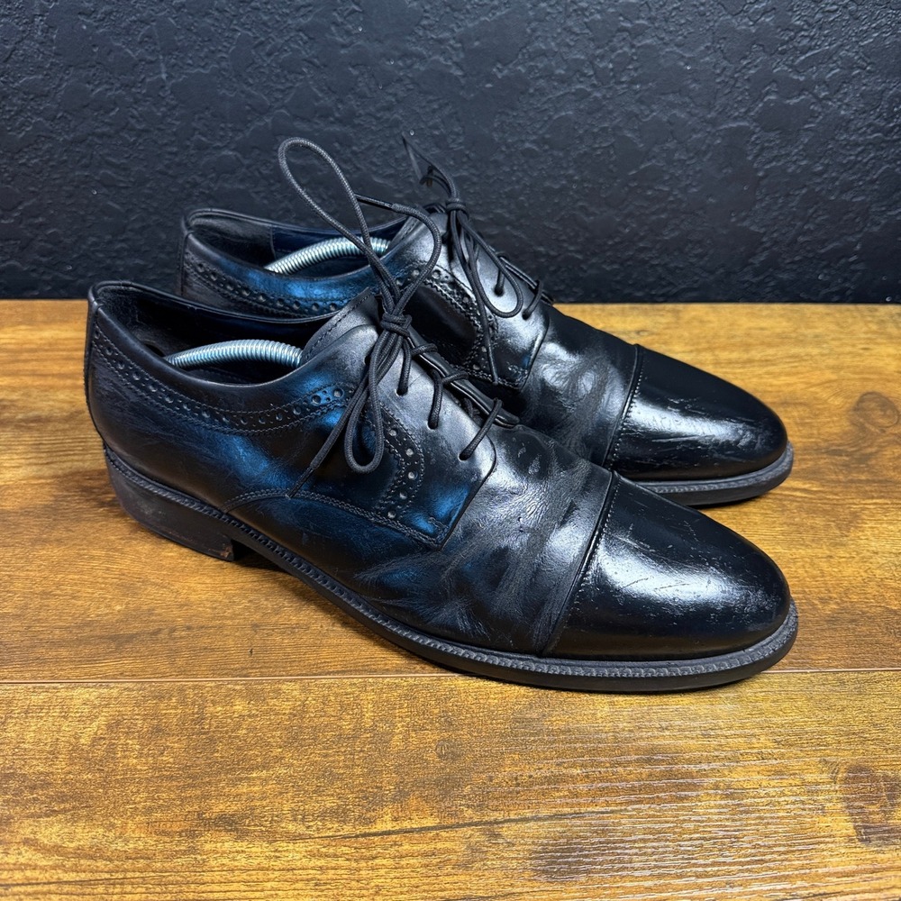 Cole Haan Grand.OS C28881 Black Leather Cap Toe Oxford Dress Shoes Mens 11 M